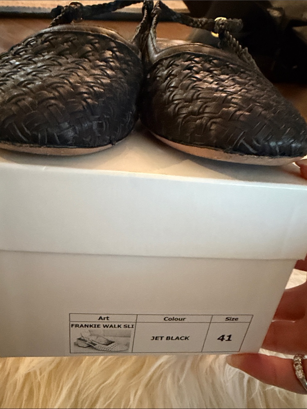Emerson Fry Black Woven Slingback Mules - Picture 8 of 8